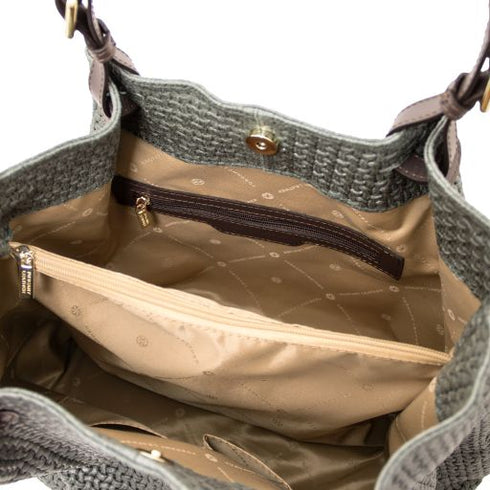 TL KeyLuck - Woven printed leather shopping bag